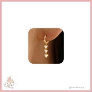 14K Gold Plated Dangle Earrings Hypoallergenic Lever Back Drop Design
